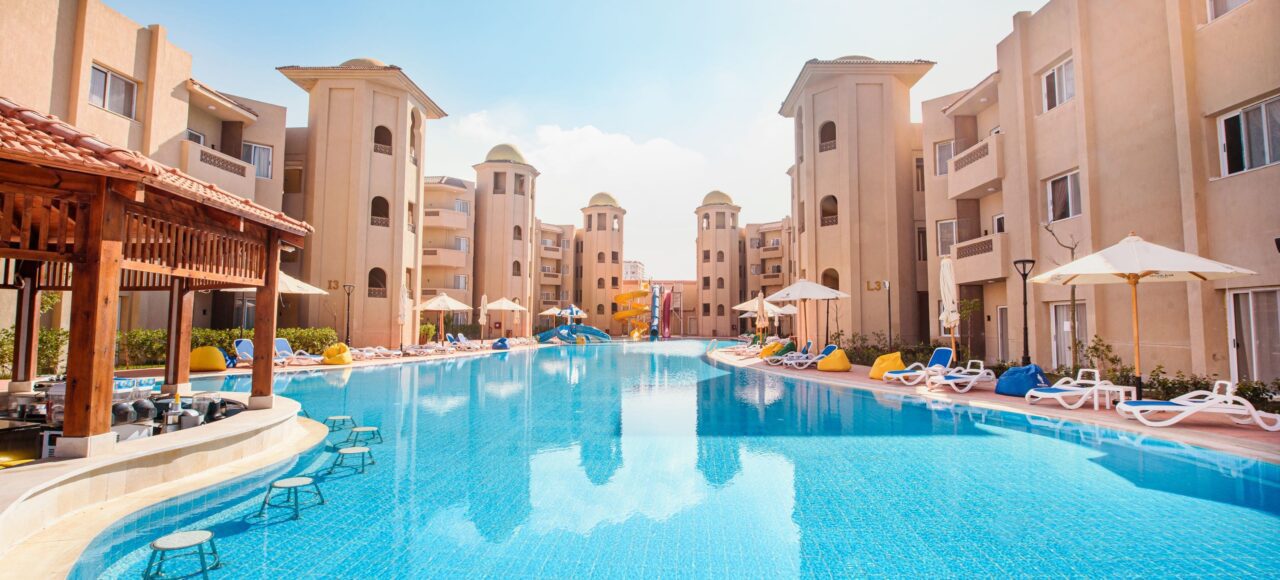 Explore the Aqua Park Family Suite Port Said with two cozy bedrooms, perfect for relaxing after a day of excitement.