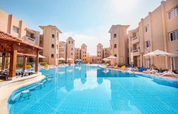 Explore the Aqua Park Family Suite Port Said with two cozy bedrooms, perfect for relaxing after a day of excitement.