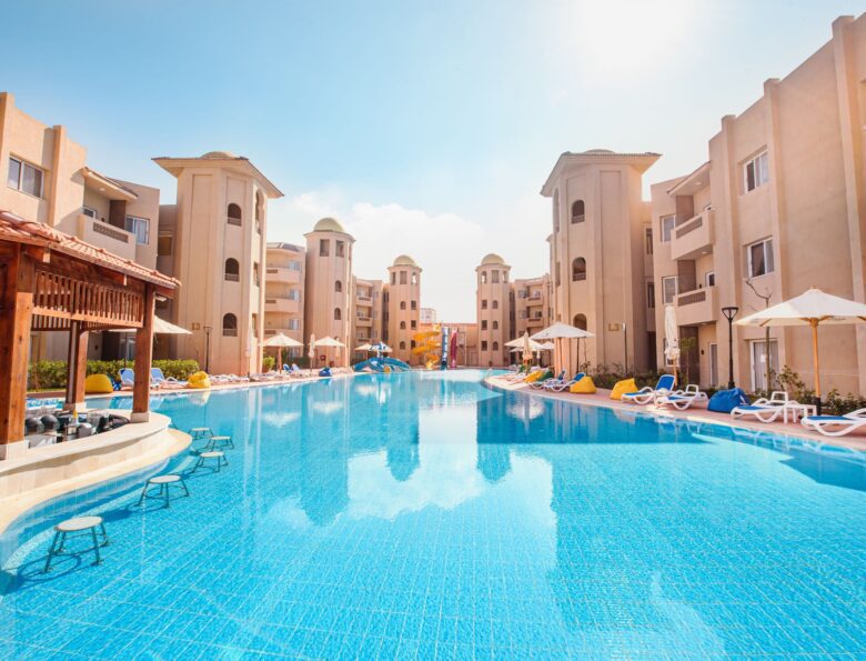 Explore the Aqua Park Family Suite Port Said with two cozy bedrooms, perfect for relaxing after a day of excitement.