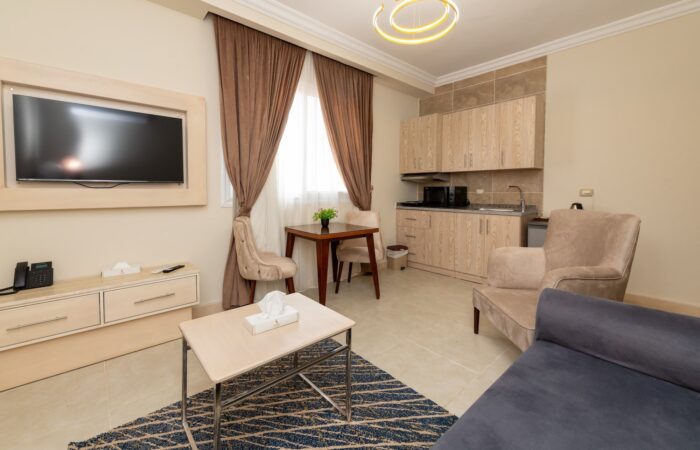 Explore the luxurious Aqua Pool Suite with private living, featuring elegant design and comfort at Marom Port Said Resort.